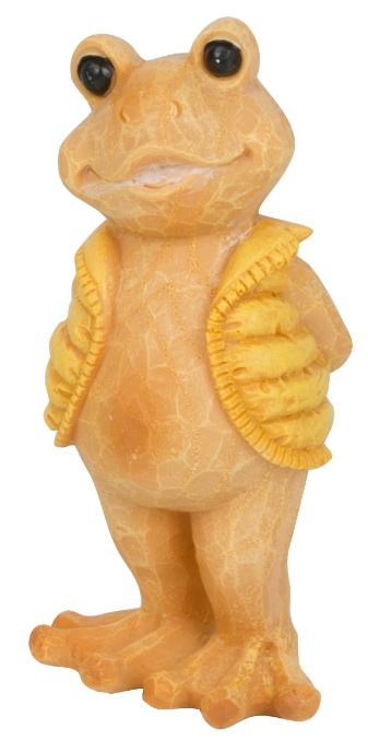 Arti Casa Figurine Frog With Yellow Jacket 6x4x9 5 Cm Polyresin Internet Home Garden